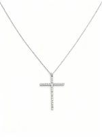 Collar Mujer in Oro blanco Diamante CROCE  DIAM 0,20 ORAFA